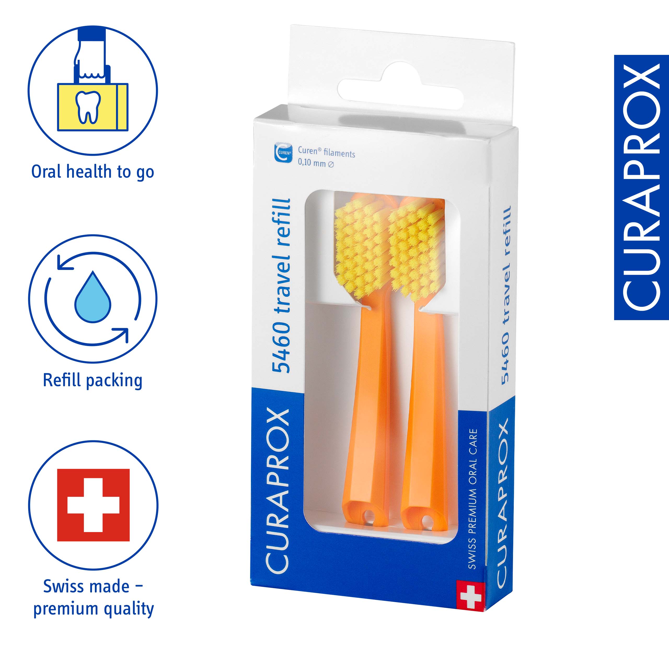 Travel Set spare brush head. Orange. 2 pcs - Image 2