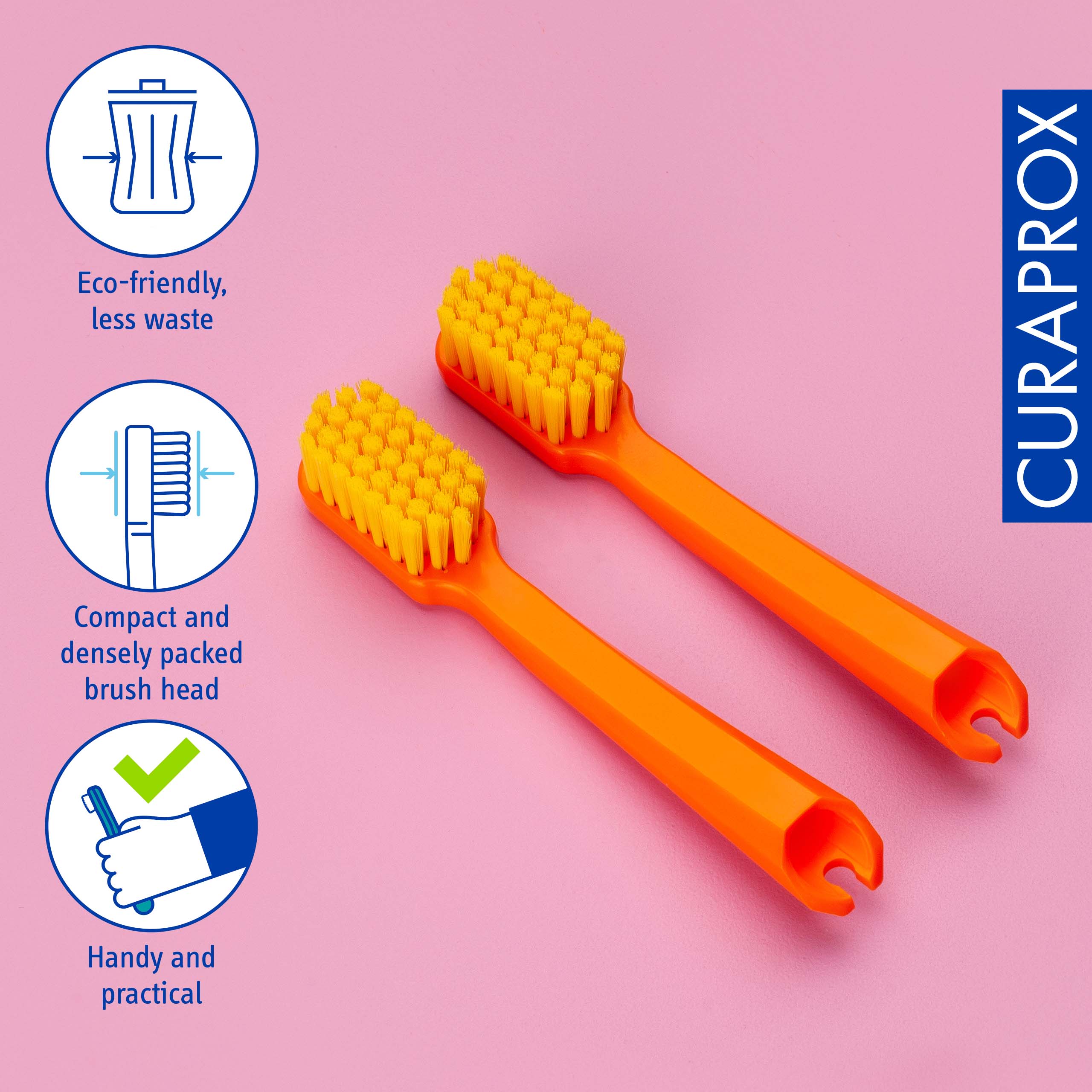 Travel Set spare brush head. Orange. 2 pcs - Image 4