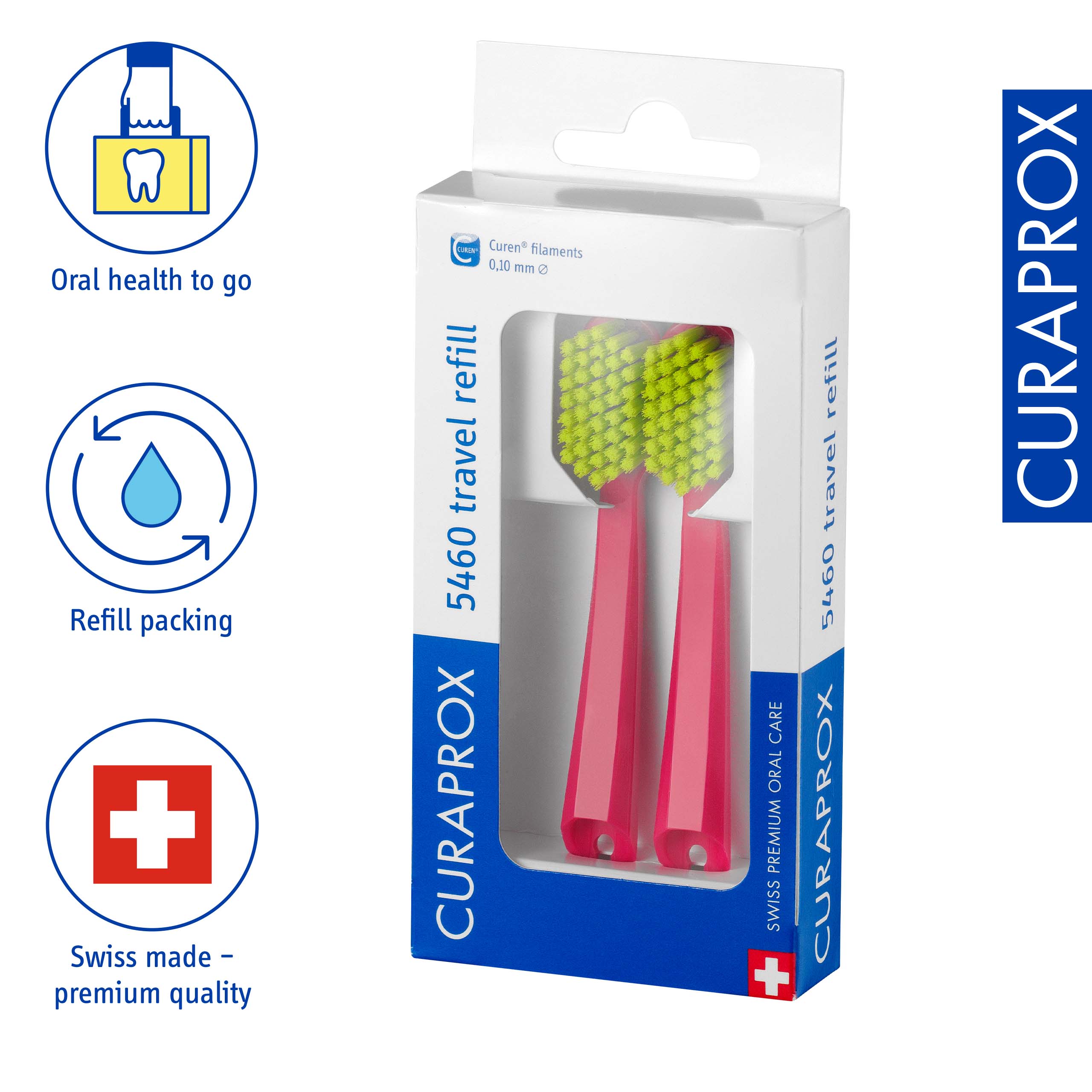Travel Set spare brush head. Red. 2 pcs - Image 2