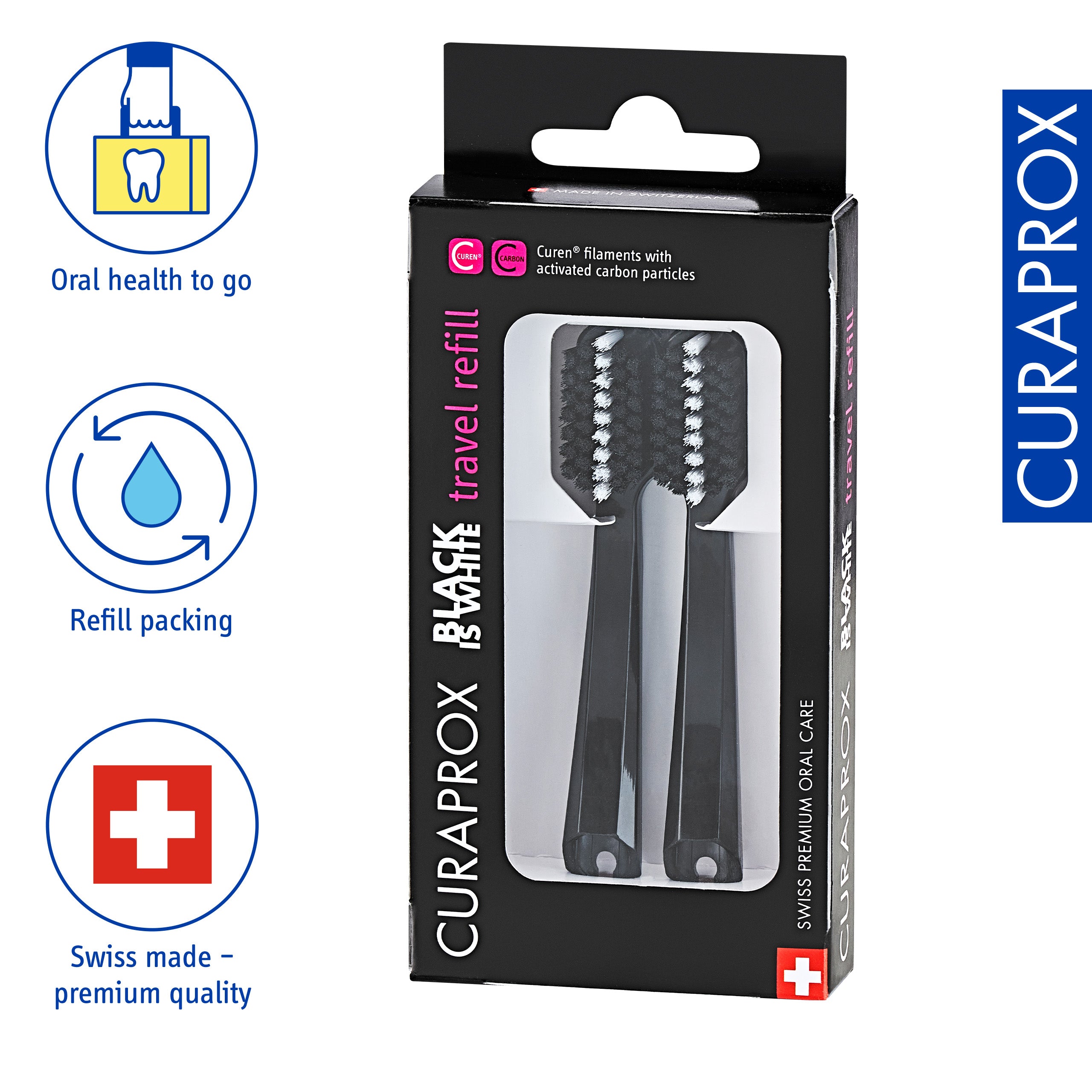 Travel set spare brush head BiW. 2 pcs - Image 2